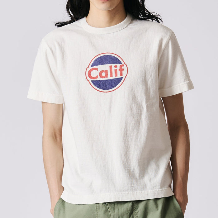 BR-26001 "TSURIAMI" CREW NECK S/S PRINT T-SHIRT (CALIF) - WHITE