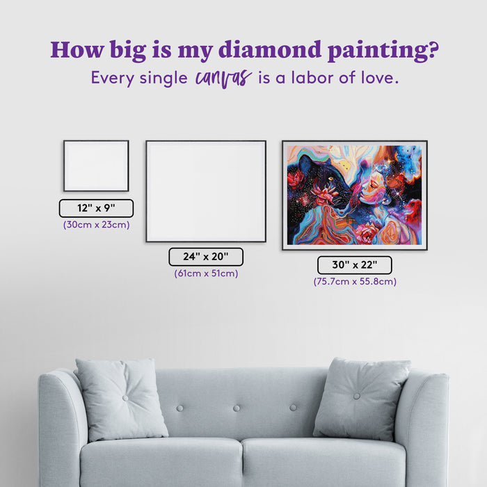 Diamond Painting Breathe Your Name 22" x 30" (75.7cm x 55.8cm) / Square with 72 Colors including 3 ABs and 2 Fairy Dust Diamonds / 68,096