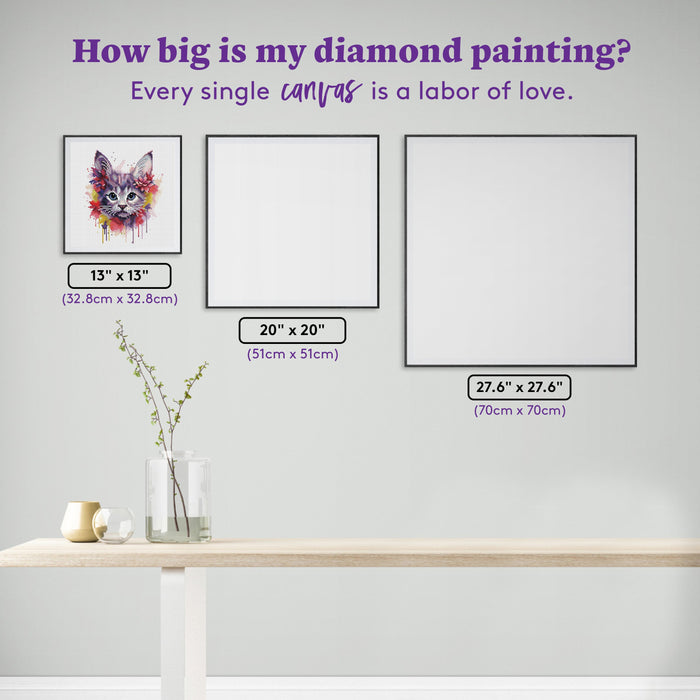 Diamond Painting Bubbles 13" x 13" (32.8cm x 32.8cm) / Round with 34 Colors including 2 ABs and 3 Fairy Dust Diamonds / 13,689