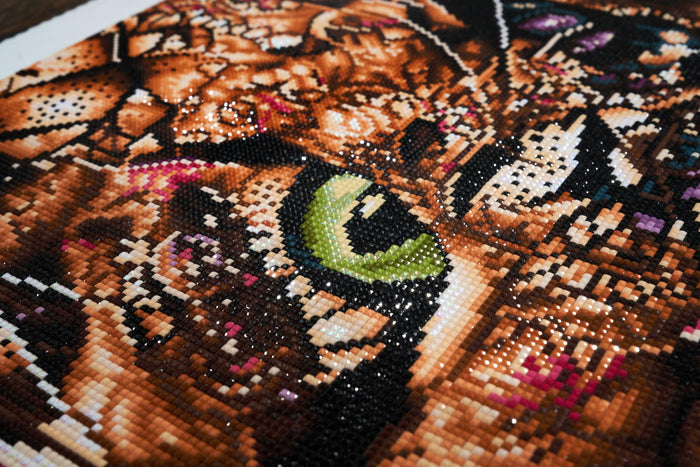 Diamond Painting Bud the Tabby Cat 22" x 22" (55.8cm x 55.8cm) / Square with 21 Colors including 2 ABs / 50,176