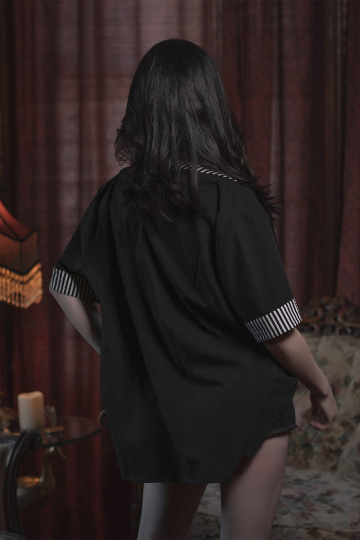 rockabilly goth button down shirt by lively ghosts