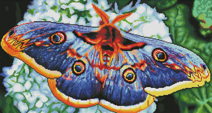 Diamond Painting Butterfly Colorful 16" x 30″ (41cm x 76cm) / Round with 43 Colors Including 2 ABs / 38,879