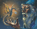 Diamond Painting Butterfly Dragon 28" x 22" (71cm x 56cm) / Square with 34 Colors including 4 ABs / 62,101