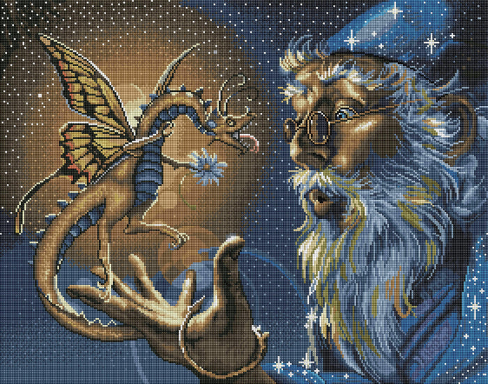 Diamond Painting Butterfly Dragon 28" x 22" (71cm x 56cm) / Square with 34 Colors including 4 ABs / 62,101