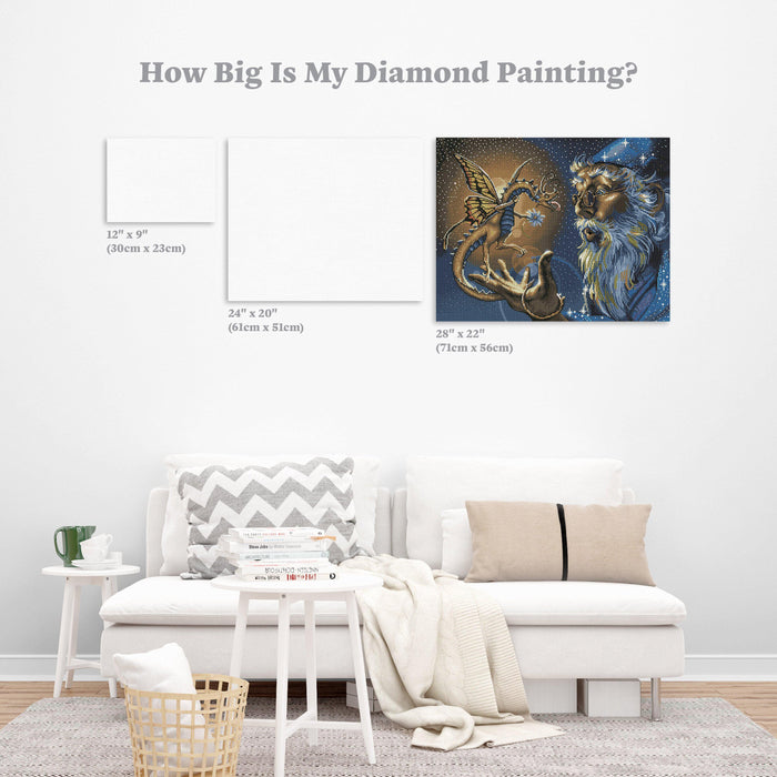 Diamond Painting Butterfly Dragon 28" x 22" (71cm x 56cm) / Square with 34 Colors including 4 ABs / 62,101