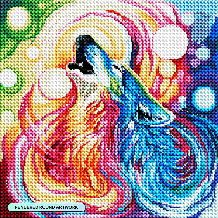 Diamond Painting Call of the Wild 17" x 17" (42.7cm x 42.7cm) / Round with 45 Colors including 2 ABs and 3 Fairy Dust Diamonds / 24,025