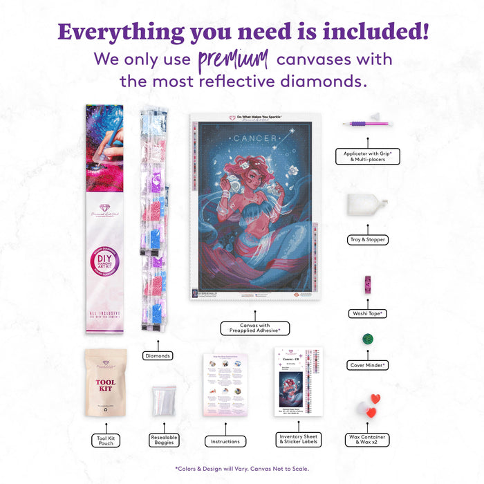 Diamond Painting Cancer - CB 20" x 30" (50.7cm x 76cm) / Round with 45 Colors including 4 ABs and 1 Fairy Dust Diamonds / 49,051
