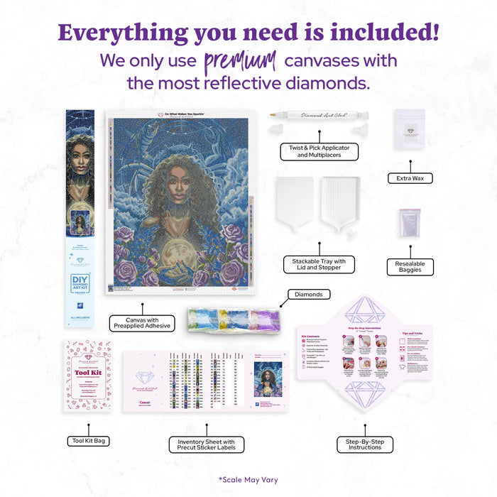 Diamond Painting Cancer 25.6" x 31.9" (65cm x 81cm) / Square with 66 Colors including 4 ABs and 2 Fairy Dust Diamonds and 1 Special Diamond / 84,801