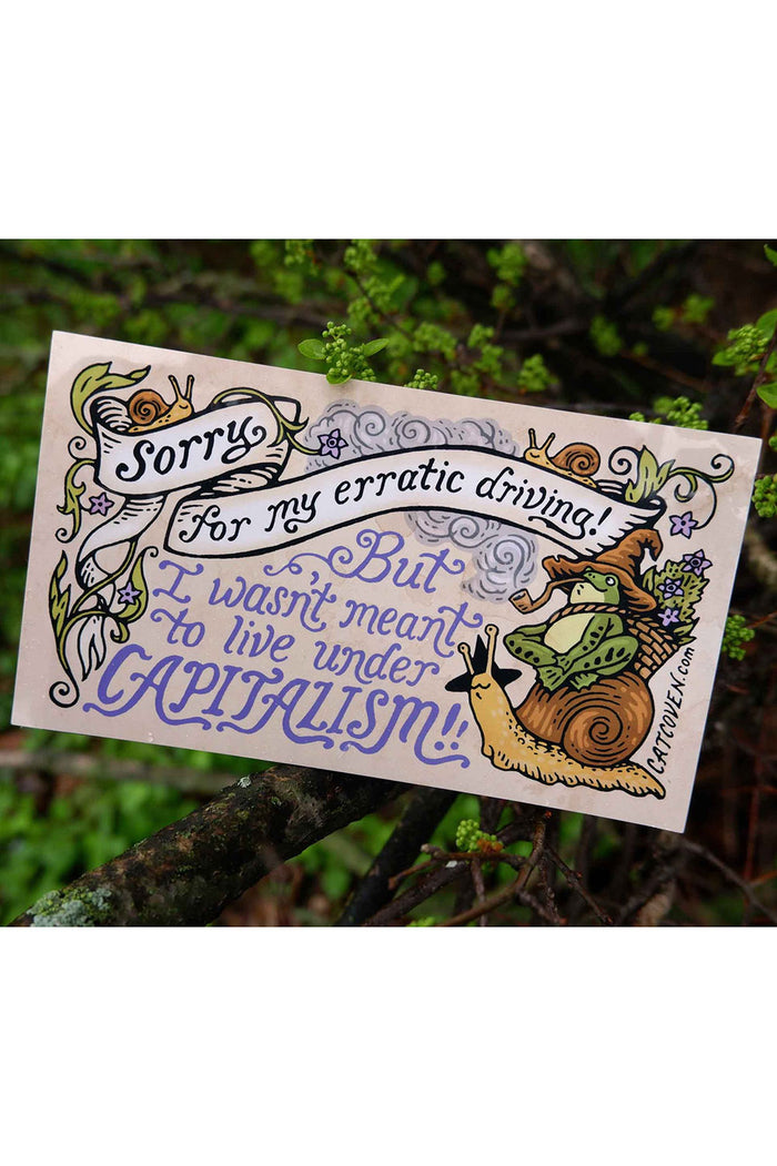 goblincore snail and toad car magnet
