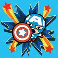 Diamond Painting Captain America™ 13" x 13" (32.8cm x 32.8cm) / Round with 11 Colors including 2 ABs / 13,689