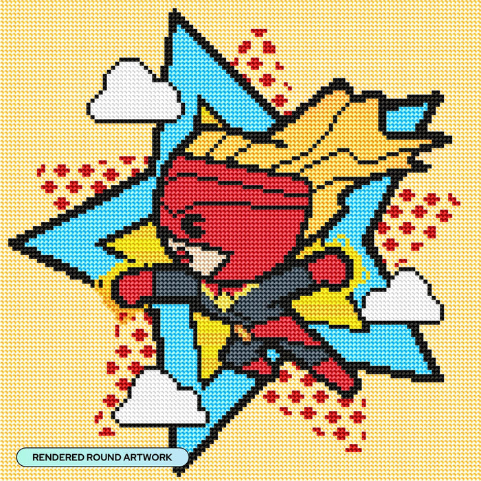 Diamond Painting Captain Marvel™ 13" x 13" (32.8cm x 32.8cm) / Round with 12 Colors including 2 ABs and 1 Fairy Dust Diamonds / 13,689