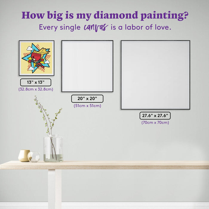 Diamond Painting Captain Marvel™ 13" x 13" (32.8cm x 32.8cm) / Round with 12 Colors including 2 ABs and 1 Fairy Dust Diamonds / 13,689