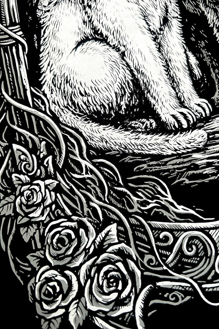 Victorian goth rose and cat sweater