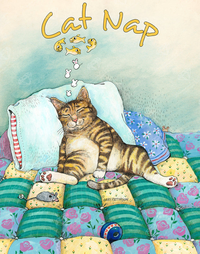 Diamond Painting Cat Nap 22" x 28″ (56cm x 71cm) / Square with 35 Colors including 4 ABs / 62,101