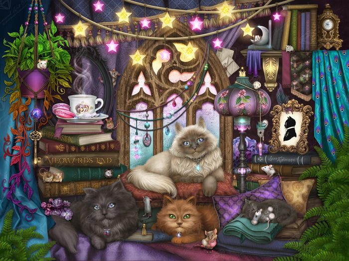 Diamond Painting Cats 34.3" x 25.6" (87cm x 65cm) / Square With 72 Colors Including 4 ABs and 6 Iridescent Diamonds / 91,089