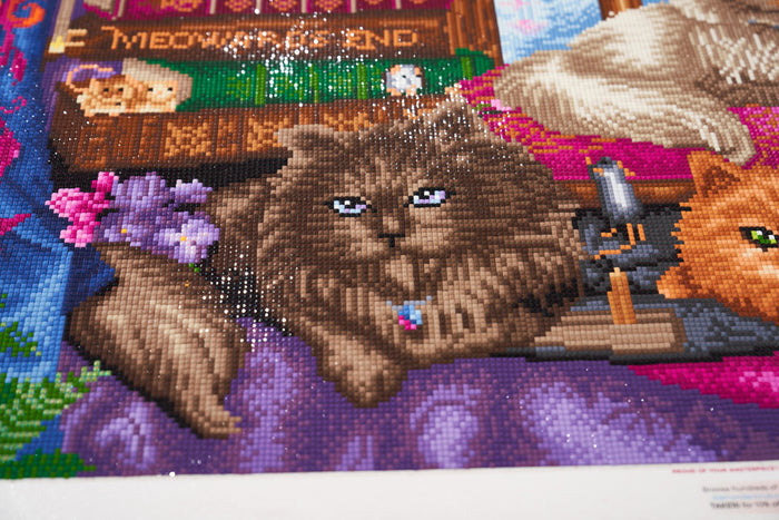 Diamond Painting Cats 34.3" x 25.6" (87cm x 65cm) / Square With 72 Colors Including 4 ABs and 6 Glow-in-the-Dark / 91,089