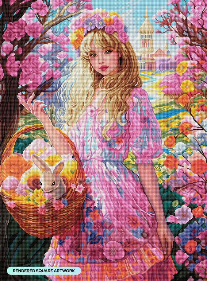 Diamond Painting Celebration of Spring 25.6" x 34.7" (65cm x 88cm) / Square with 74 Colors including 2 ABs and 3 Fairy Dust Diamonds / 92,133