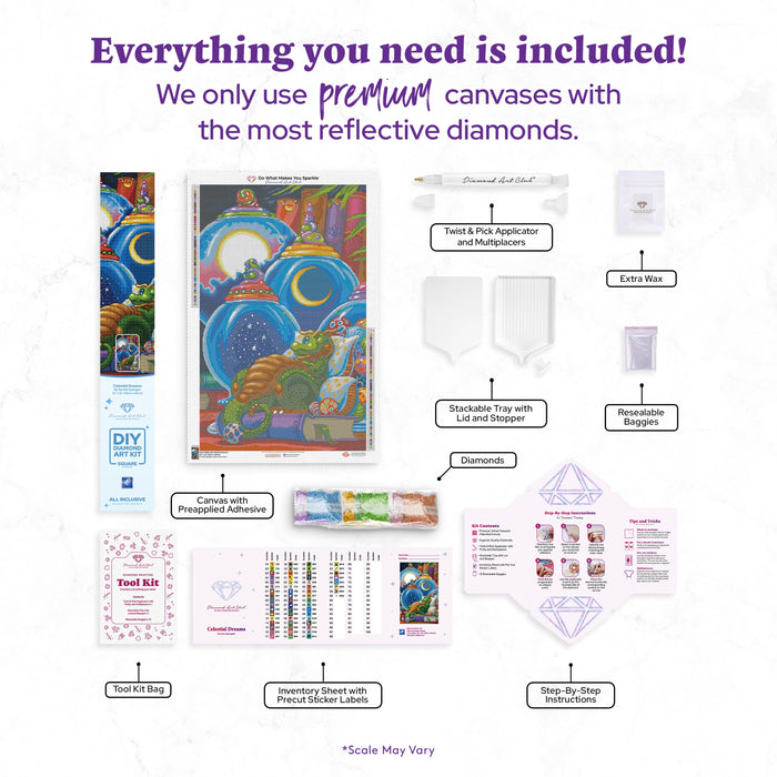 Diamond Painting Celestial Dreams 22" x 35″ (56cm x 89cm) / Square with 59 Colors including 2 ABs / 77,793