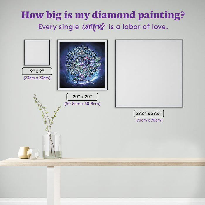 Diamond Painting Celtic Dragonfly 20" x 20" (50.8cm x 50.8cm) / Square With 44 Colors Including 4 ABs / 41,616