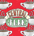 Diamond Painting Central Perk - Red 16" x 17″ (41cm x 43cm) / Round With 16 Colors Including 2 ABs / 22,338