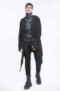 Chained Corrosion Hooded Cardigan - mens outerwear - VampireFreaks - Devil Fashion