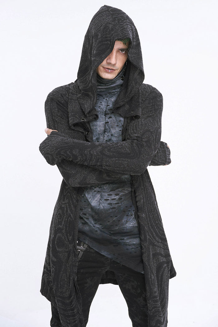 Chained Corrosion Hooded Cardigan - mens outerwear - VampireFreaks - Devil Fashion