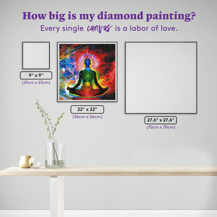 Diamond Painting Chakra 22" x 22″ (56cm x 56cm) / Square with 64 Colors including 5 ABs / 48,841