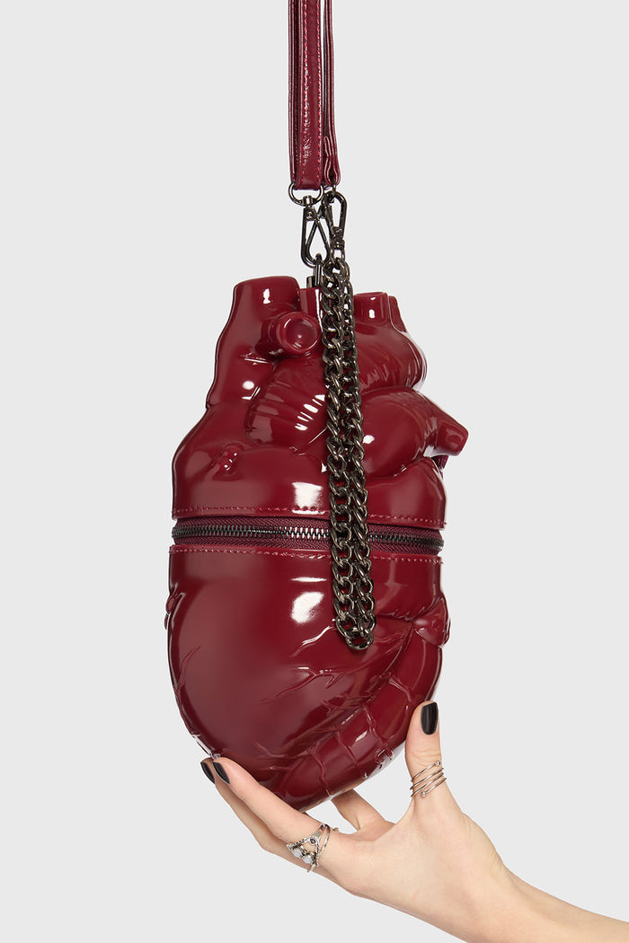 gothic spooky anatomical heart shaped 3d novelty purse  by killstar