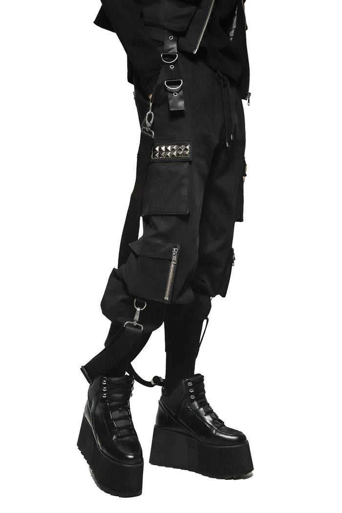 punk studded tactical pants