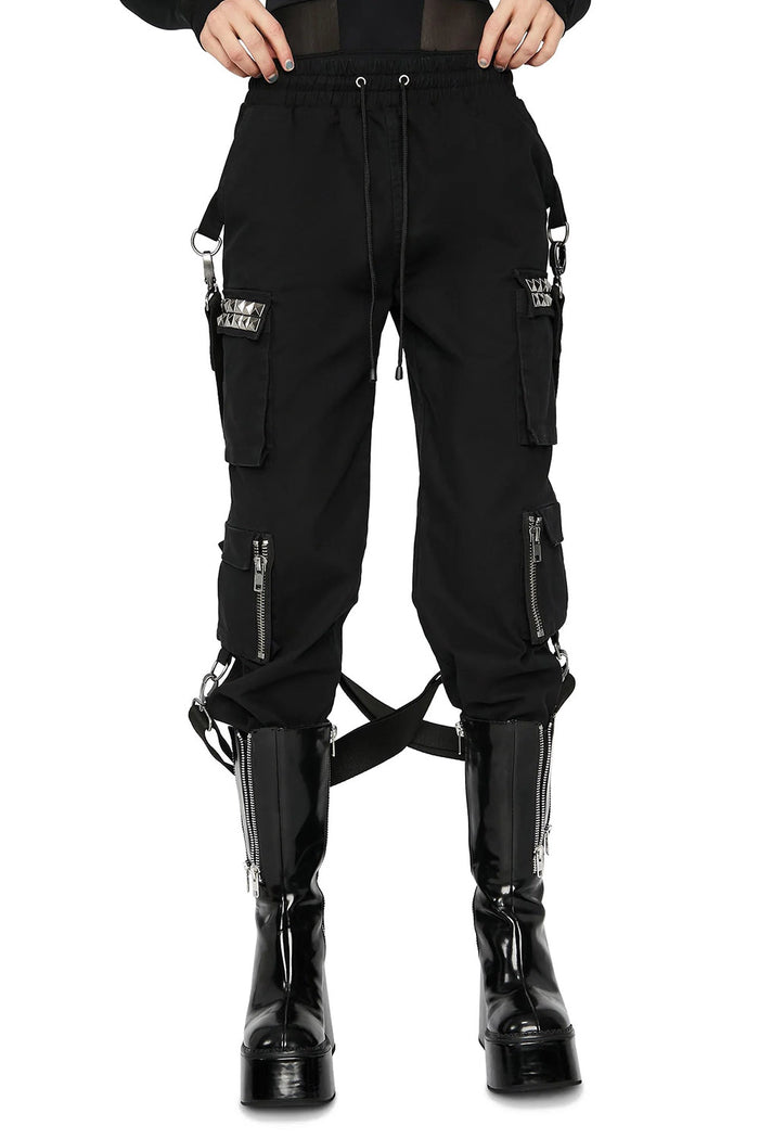 womens punk cargo studded pants