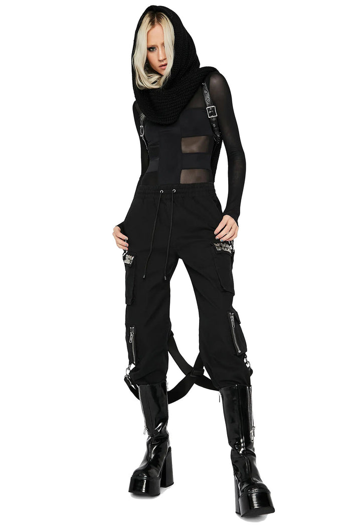 gothic jogger sweatpants with studs