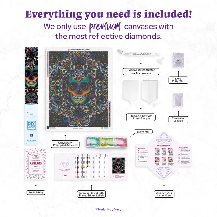 Diamond Painting Chaos 25.6" x 32.7" (65cm x 82.9cm) / Square with 42 Colors including 4 ABs and 2 Fairy Dust Diamonds / 86,913