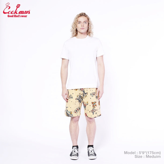 CHEF SHORT PANTS OLD TATTOO - BEIGE