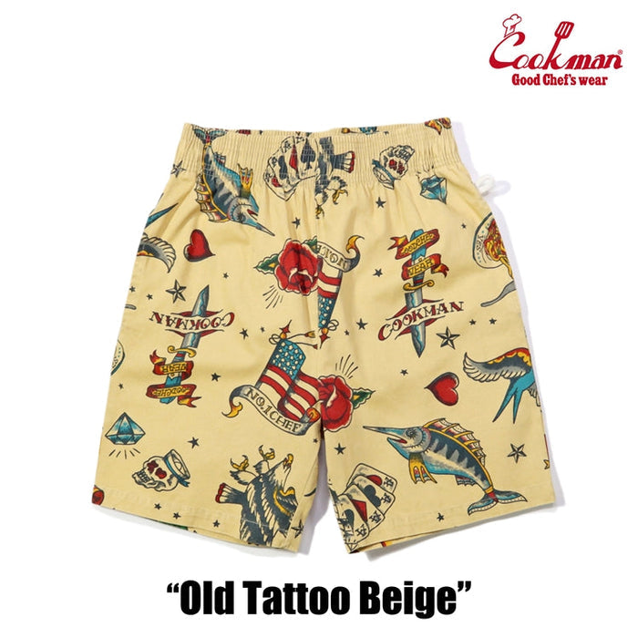 CHEF SHORT PANTS OLD TATTOO - BEIGE