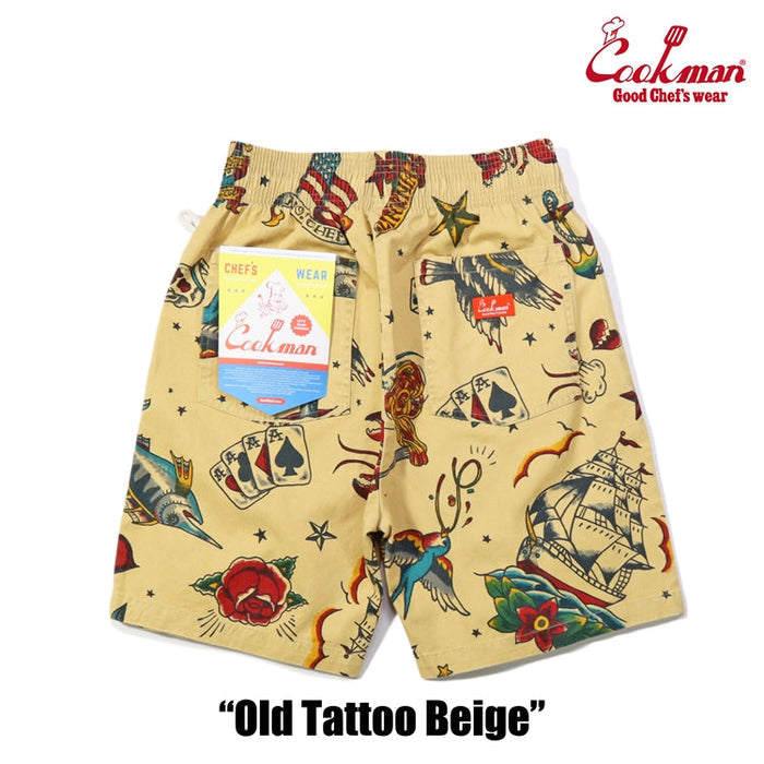 CHEF SHORT PANTS OLD TATTOO - BEIGE