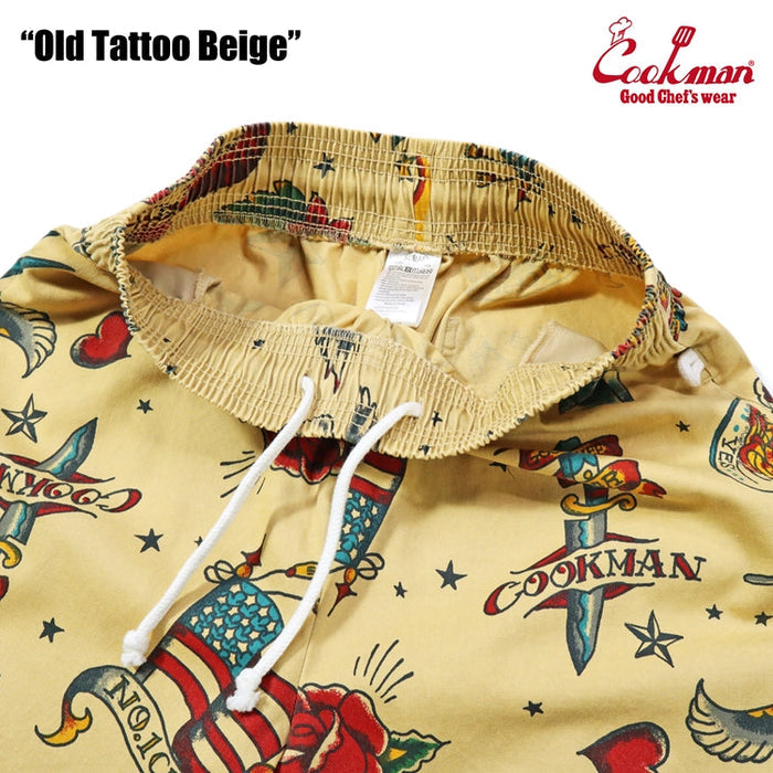 CHEF SHORT PANTS OLD TATTOO - BEIGE