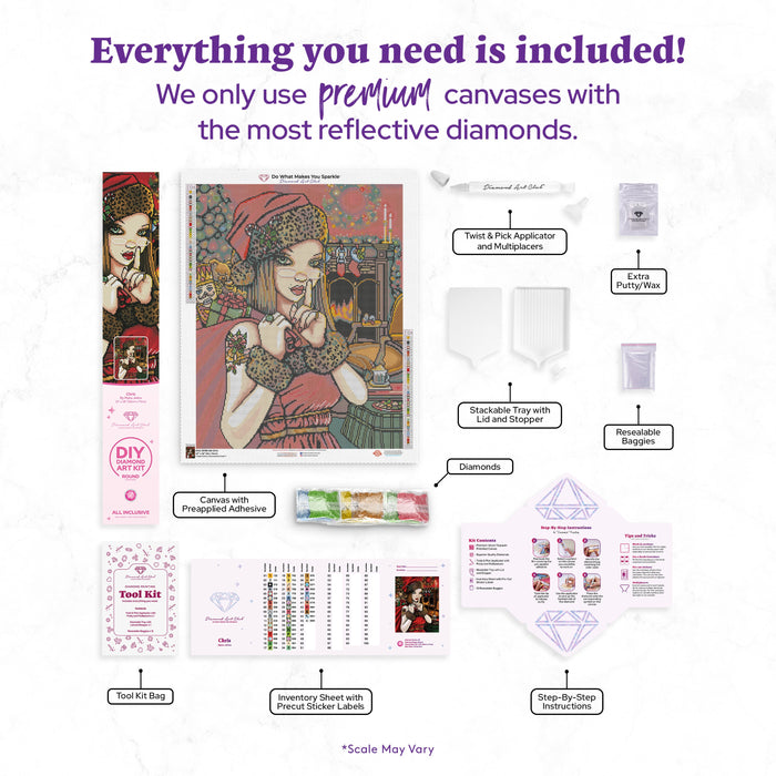 Diamond Painting Chris 22" x 28″ (56cm x 71cm) / Round with 45 Colors including 2 ABs / 50,544