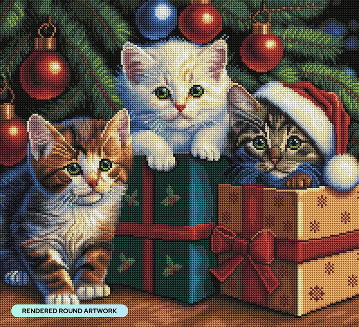 Diamond Painting Christmas Gifts 22" x 20" (55.8cm x 50.7cm) / Round with 63 Colors including 3 ABs and 2 Fairy Dust Diamonds / 36,019