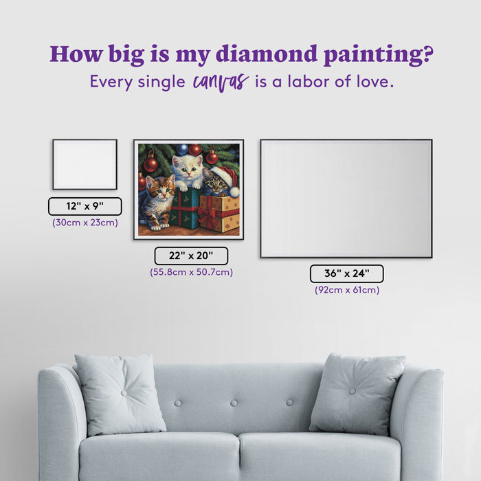 Diamond Painting Christmas Gifts 22" x 20" (55.8cm x 50.7cm) / Round with 63 Colors including 3 ABs and 2 Fairy Dust Diamonds / 36,019