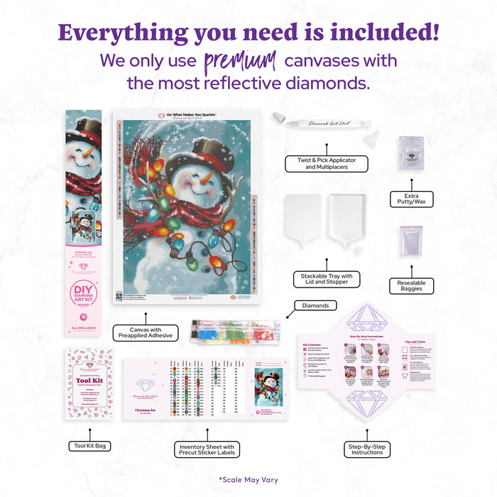 Diamond Painting Christmas Joy 20" x 27" (50.7cm x 69cm) / Round with 58 Colors including 4 ABs and 3 Fairy Dust Diamonds / 44,526