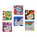 Diamond Painting Coasters - Cats 4" x 4" (10cm x 10cm) / Round with 17 Colors including 1 AB and 16 Iridescent Diamonds / 5,677