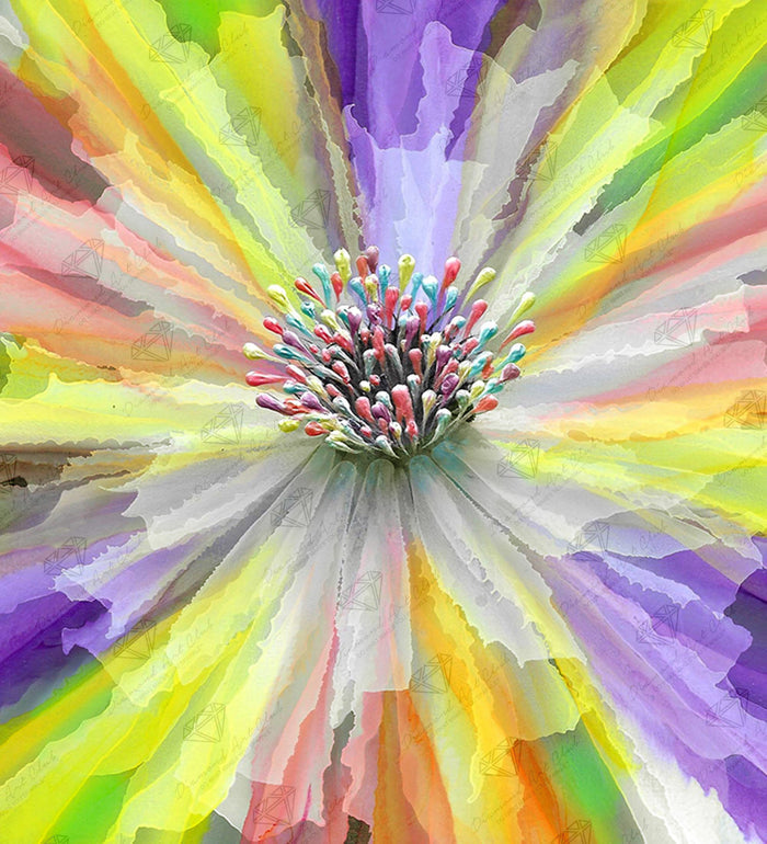 Diamond Painting Color Explosion 20" x 22" (50.7cm x 55.8cm) / Round with 58 Colors including 3 ABs and 2 Fairy Dust Diamonds / 36,019