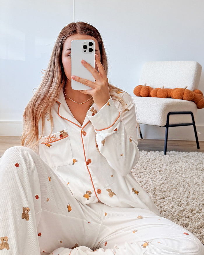 Comfort Collective Autumn Bear & Pumpkin Pyjama Set