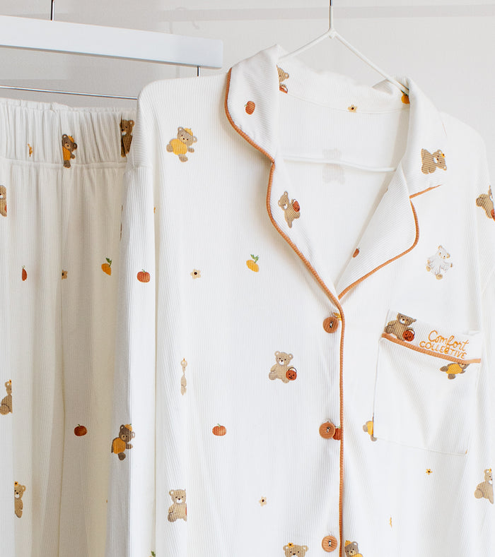 Comfort Collective Autumn Bear & Pumpkin Pyjama Set