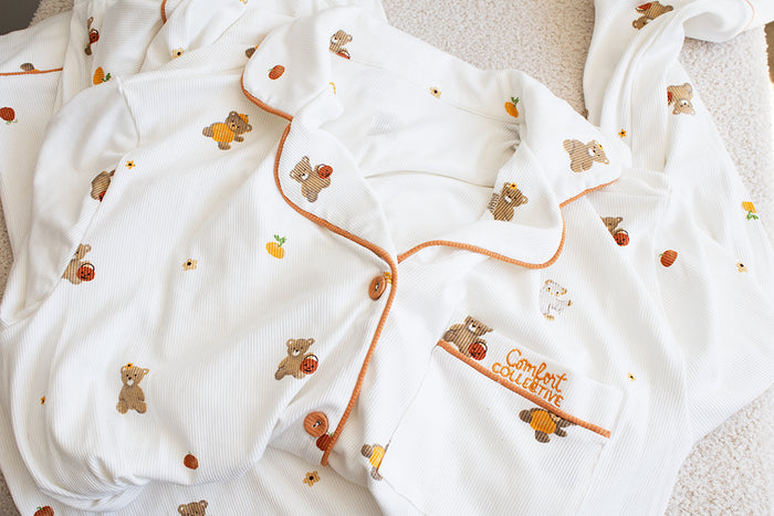 Comfort Collective Autumn Bear & Pumpkin Pyjama Set