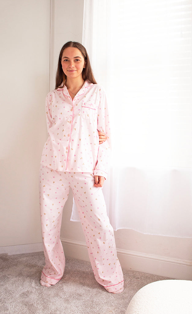 Comfort Collective Bear, Bow & Heart Print Pyjama Set | Add on | SALE