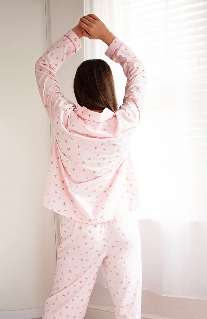 Comfort Collective Bear, Bow & Heart Print Pyjama Set | Add on | SALE