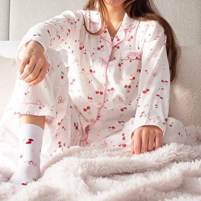 Comfort Collective Bows & Cherry Print Pyjama Set | Add on | SALE