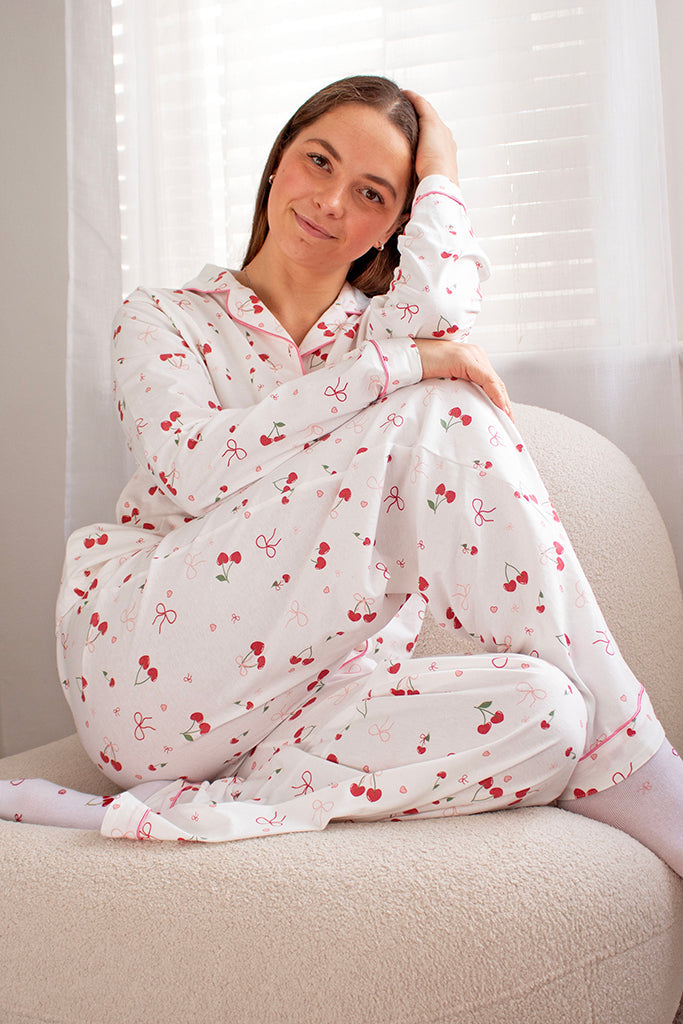 Comfort Collective Bows & Cherry Print Pyjama Set | SALE