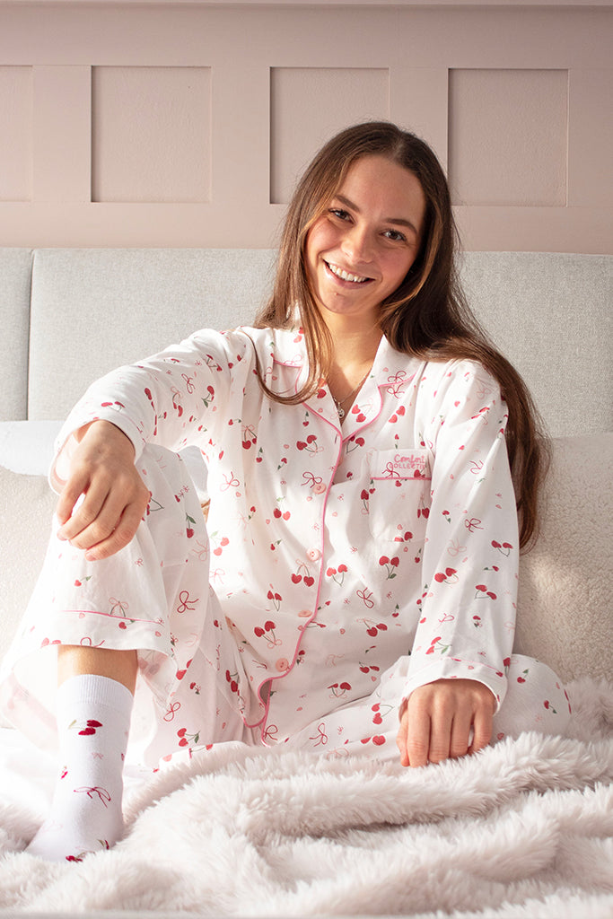 Comfort Collective Bows & Cherry Print Pyjama Set | SALE